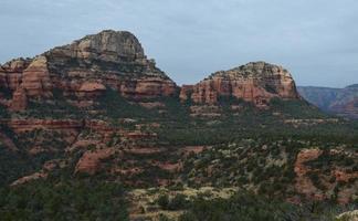 Stunning Landscape with Red Rock Towering in the Background photo