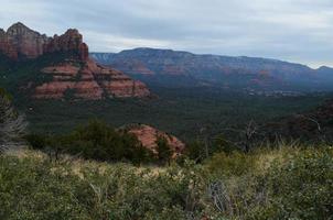 Lush Green Valley with Red Rock in Arizona photo