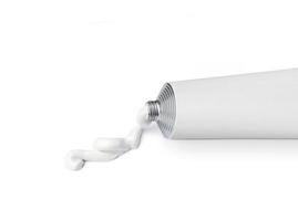 white tube with ointment isolated on a white background photo