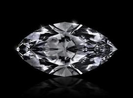 Dazzling diamond on black background photo