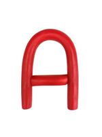 Handmade plasticine alphabet isolated on white background. English colorful letters of modelling clay photo