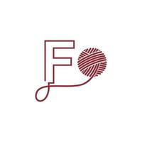 letra f y madeja de hilo icono diseño ilustración