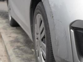 The car was hit with dents photo