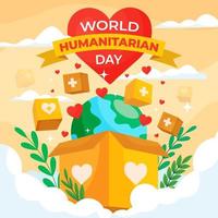 concepto de amor del día mundial humanitario vector