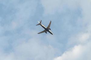 blue sky and airplane image photo