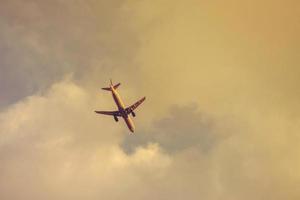 blue sky and airplane image photo