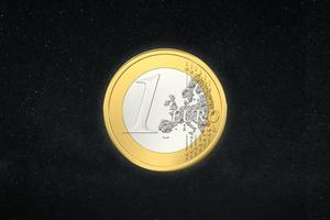 one euro in the deep space photo