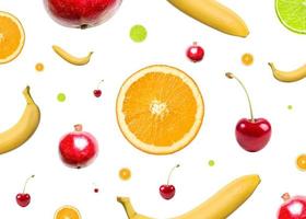 colorful fruits on a white background photo