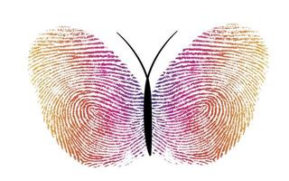 la ilustración de la huella dactilar y la mariposa foto