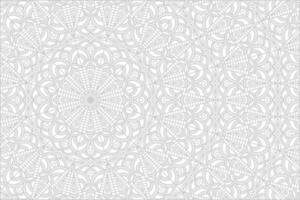 fondo de mandala de línea blanca vector