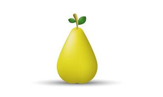 unique 3d yellow cute pear design isolated on vector