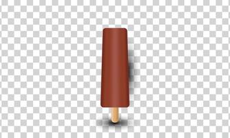 unique 3d brown close cute ice cream icon design isolated on vector