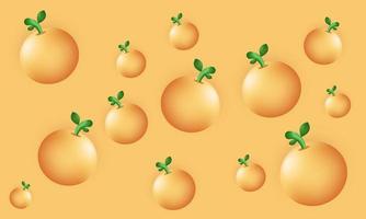 único 3d naranja frutas verduras diseño vector icono aislado en