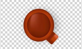 unique 3d brown glass coffee cute icon design isolated on vector