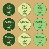 Eco-friendly logos, labels, or stamp set vector