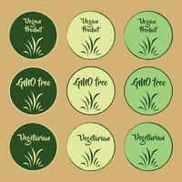 Eco-friendly logos, labels, or stamp set vector