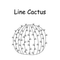 Vector doodle illustration of a cactus. hand drawn cactus. Doodle line mexican cactus