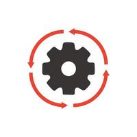 Illustration of gear icon and logo, settings, running. vector design for websites, apps.