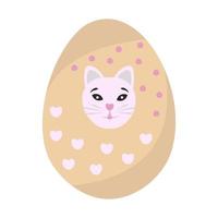 huevo de pascua con bozal de gato vector