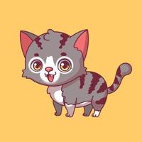 Illustration of a cartoon domestic cat on colorful background vector