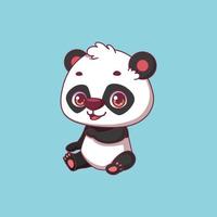 ilustración de un oso panda de dibujos animados sobre fondo de colores vector