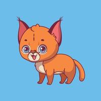 Illustration of a cartoon caracal on colorful background vector