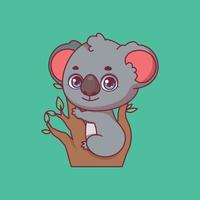 Illustration of a cartoon koala on colorful background vector