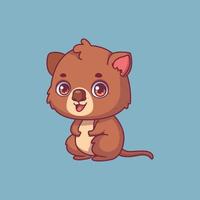 ilustración de un quokka de dibujos animados sobre fondo de colores vector