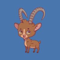 Illustration of a cartoon ibex on colorful background vector