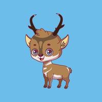 Illustration of a cartoon pronghorn on colorful background vector