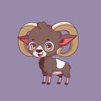 Illustration of a cartoon mouflon on colorful background vector