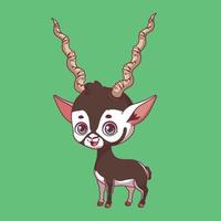 ilustración de un blackbuck de dibujos animados sobre fondo de colores vector