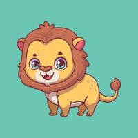 Illustration of a cartoon lion on colorful background vector