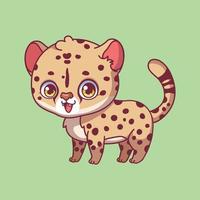 Illustration of a cartoon cheetah on colorful background vector