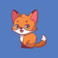 Illustration of a cartoon fox on colorful background vector