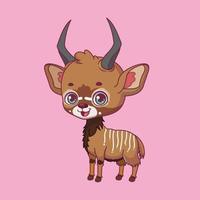 Illustration of a cartoon nyala on colorful background vector