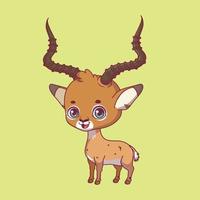 Illustration of a cartoon impala on colorful background vector