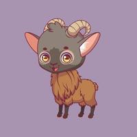 Illustration of a cartoon tahr on colorful background vector