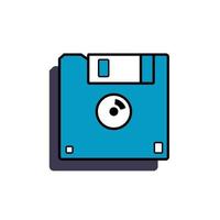 An electronic floppy disk is an interface element of the old pc windows 90s. In retro vaporwave style. Vector illustration