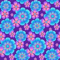 Neon Flower Vector Seamless Pattern