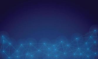 Abstract digital on blue background. Wire frame 3D mesh network line, design sphere, dot and structure. Vector