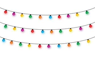 Christmas lights string isolated on white background vector