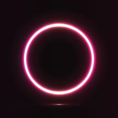 neon glowing circle for banner illustrator vector