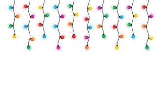 Christmas lights string isolated on white background vector