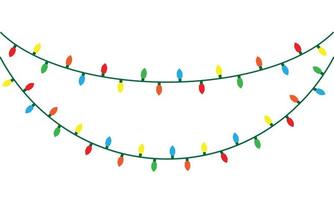 cadena de luces de navidad aislado en vector de fondo blanco