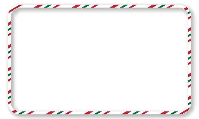 Candy cane frames christmas. striped border with copyspace. Rectangle background for banner or christmas card. Vector, holiday wallpaper illustration.