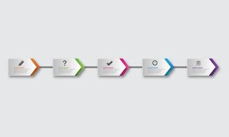 banner de opciones de infografía moderna con cinta de colores realista dividida en 5 pasos vector
