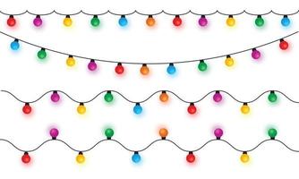 Christmas lights string isolated on white background vector