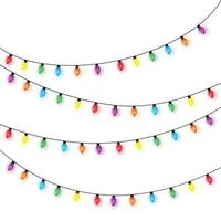 Christmas lights string isolated on white background vector