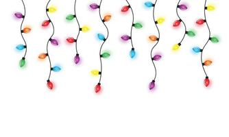 Christmas lights string isolated on white background vector